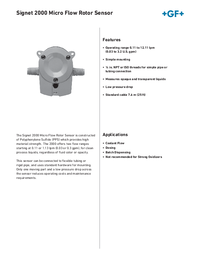 Thumbnail of document Data Sheet - 2000 Micro Flow Sensor